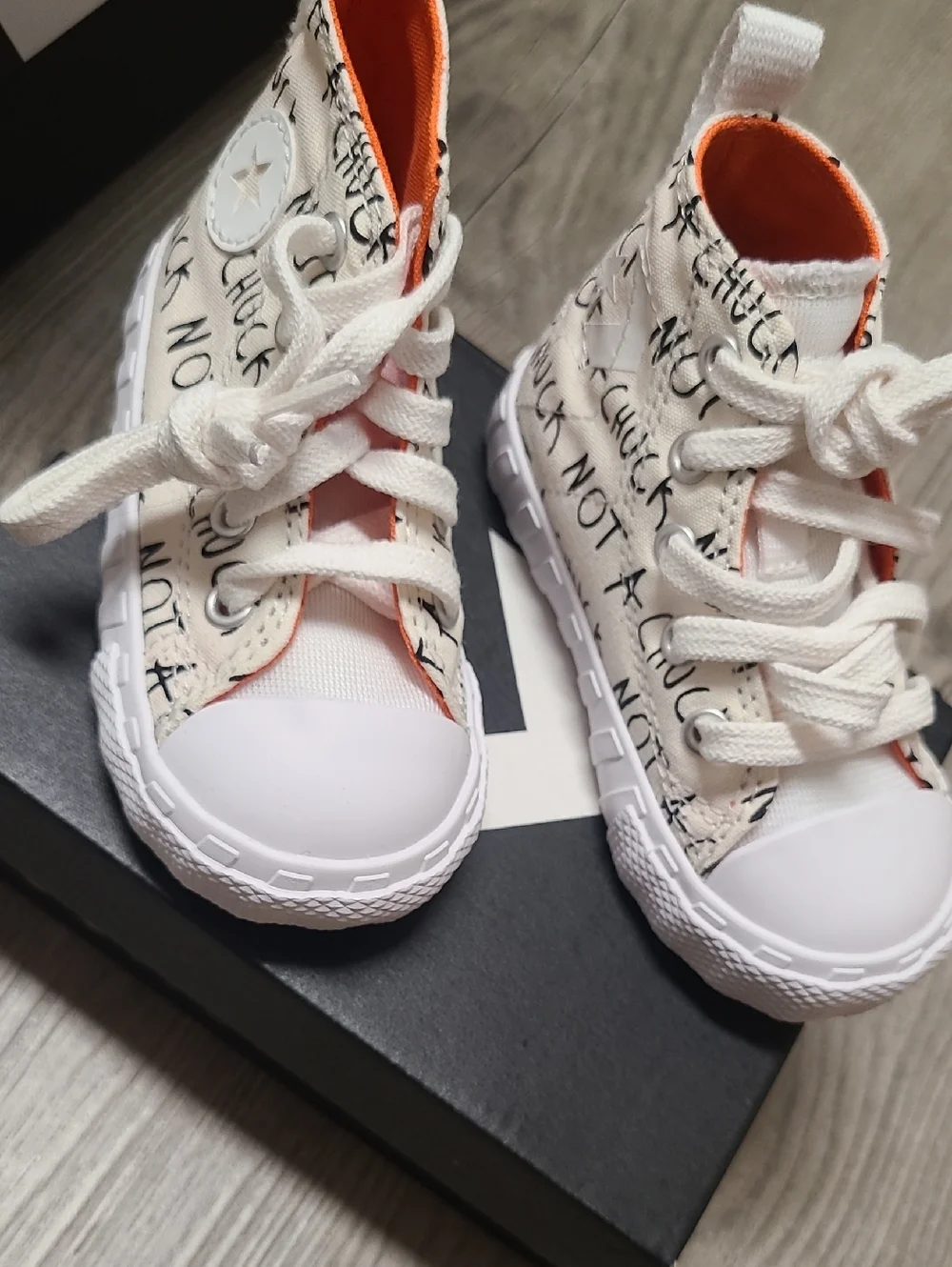 NEW Baby/Toddler Size 5 Converse Cream with Black Script